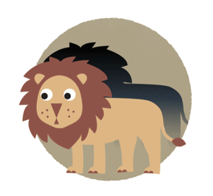 Gif animé lion assi